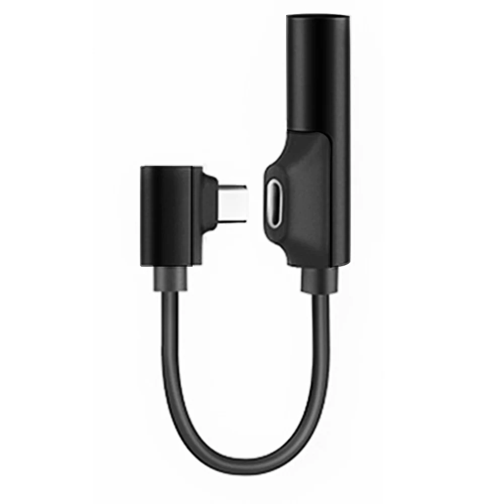 Черный oneplus переходник type c до 3|-f-|5 2 в 1 USB C аудио кабель type C до 3,5 мм разъем AUX Наушники звонки, музыка зарядный адаптер для Xiaomi Samsung Huawei HTC наушники конвертер для Oneplus 6T honor 10 - Цвет: Черный