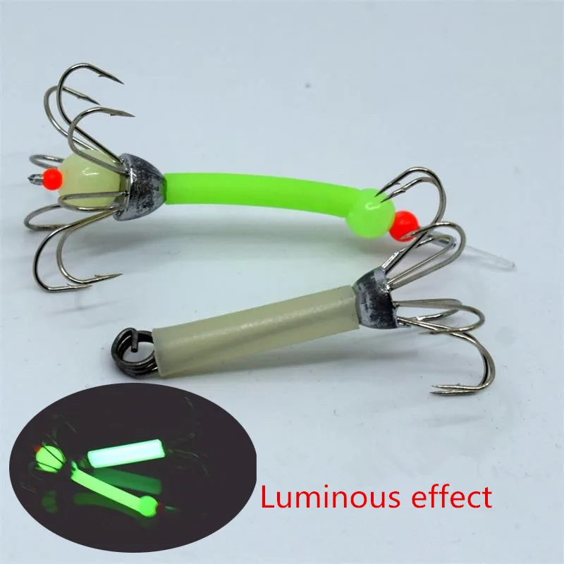 1 партия/5 шт. крючок для кальмара деревянные креветки светящиеся восемь когтей с