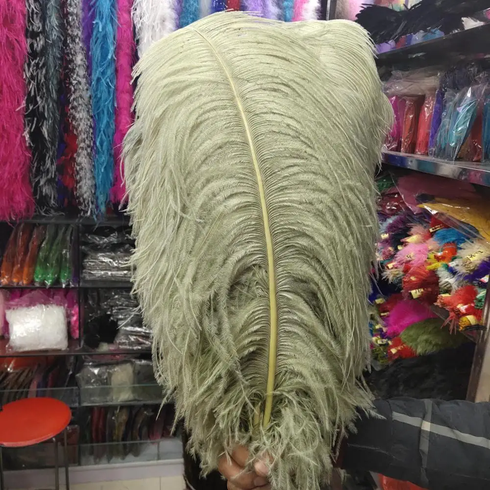 Лидер продаж! Новинка 100 шт. красивые оливковые зеленые страусиные перья 50 55 см/20 22