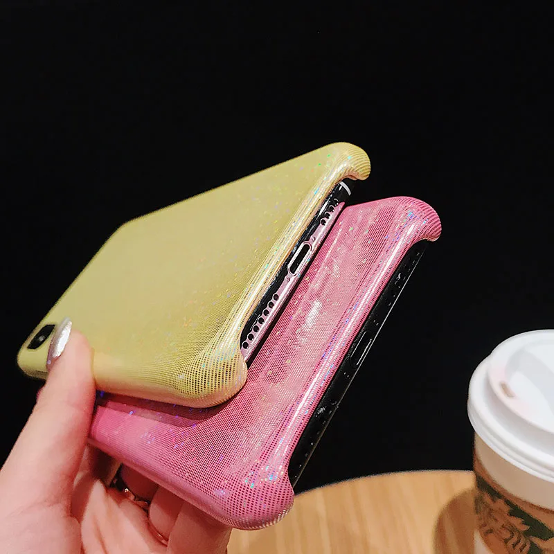 Градиентный лазерный Блестящий Радужный чехол для телефона iphone X XR XS Max Роскошный