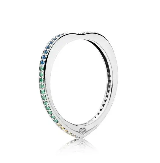 

Женское кольцо из серебра 925 пробы, с радужными дугами