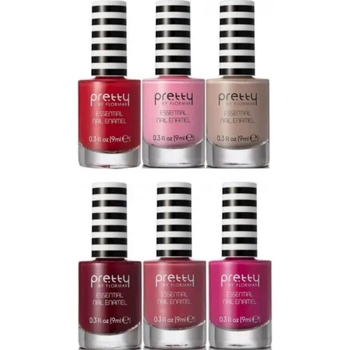 Flormar Set of 6 Nail Stamping Polish Nail Art Varnish with Peel Off Nail Latex Black White Colorful Stamp Polish
