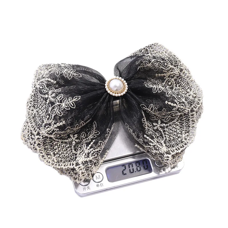 

Women Lace Bow Hairgrips Girls Pearl Headwear Lady Hair Accessories Holiday Bobby Pin Barrette Hair Clip Fashion E026