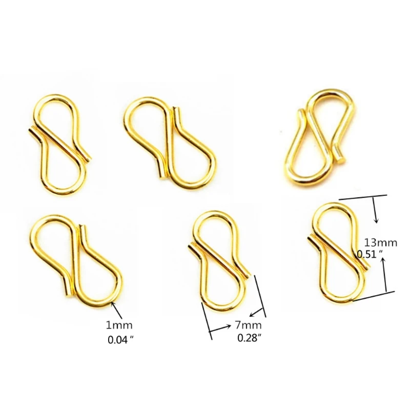 100 шт. застежка для ювелирных изделий S крючок антикварная S-образный браслет