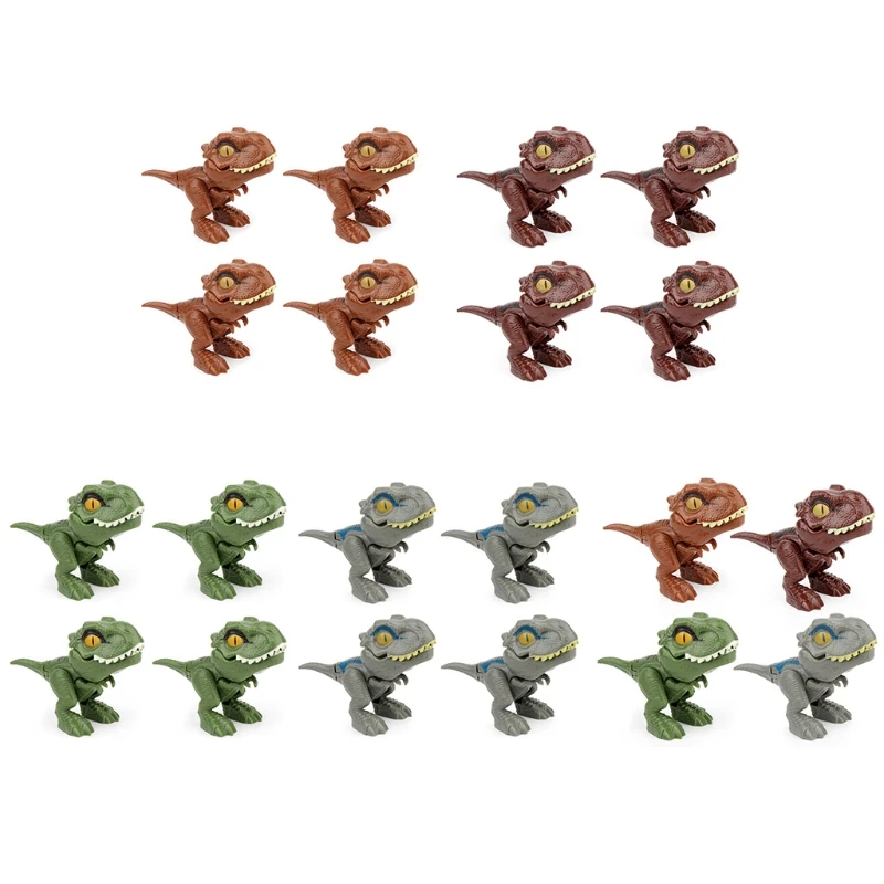 

4 Pcs Various Plastic Dinosaur Doll Figures Cute Simulation Tyrannosaurus Egg Toy Simulate Dinosaur Shape Joint Movable