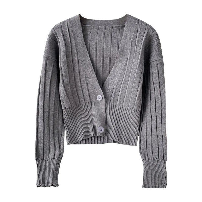 Женский кардиган свитер на осень и зиму новинка 2021 тонкий однотонный Тонкий