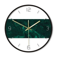 dark green marble texture print modern nordic wall clock abstract wall art minimalist bedroom non tick decorative luxury clock