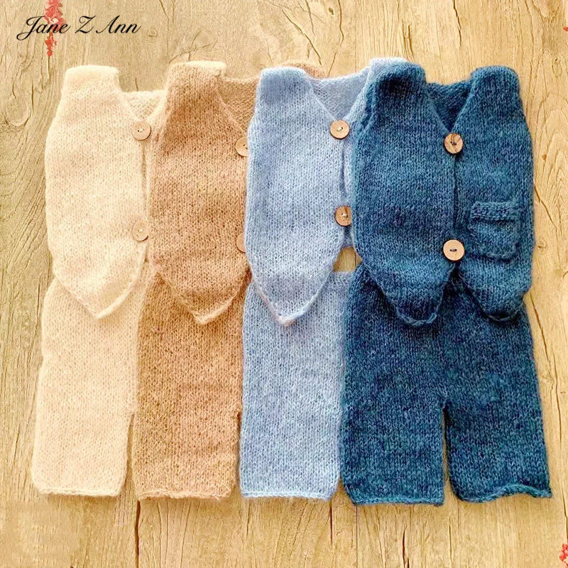 

Jane Z Ann new arrival mohair photography clothing newborn baby multi-color soft gentlemen outfits studio twins shooting props