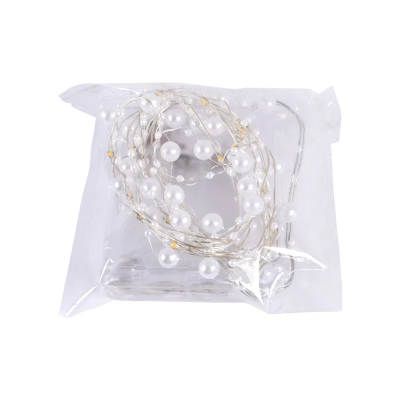 

ZLJQ 2M LED String Light Pearl Inlaid Birthday Wedding Party Decoration Supplies Copper Wire Decoration Usb Power Supply Box