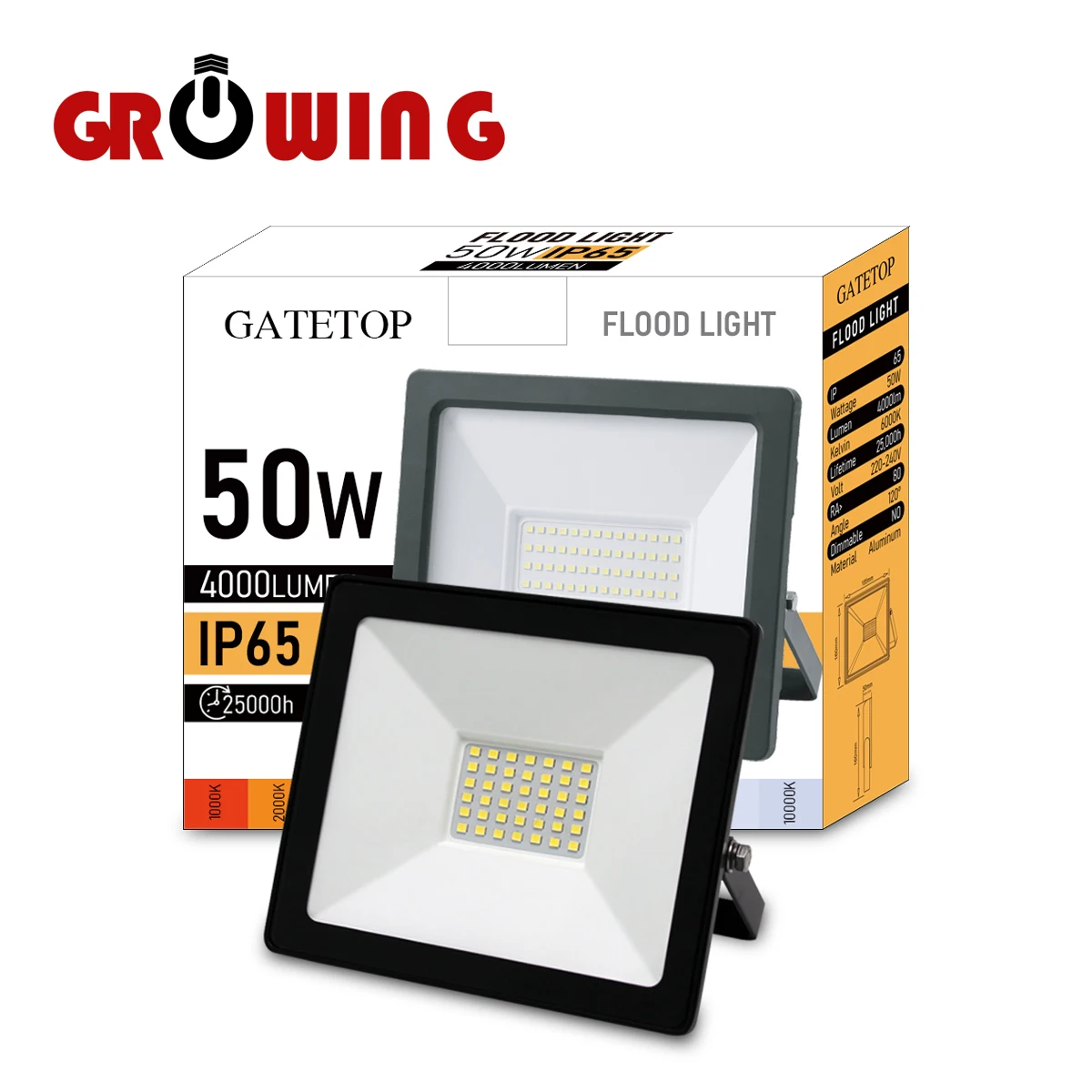 

Led Floodlight 50w Ip65 Dust Proof Waterproof Outdoor Led Light 220-240v High Lumen For Garden Courtyard Street