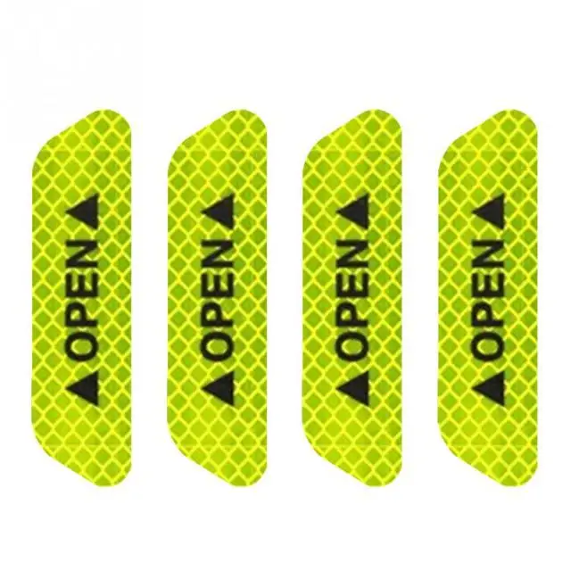 

HiMISS 4Pcs/Set Safety Reflective Tape Open Sign Warning Mark Car Door Stickers Accessory