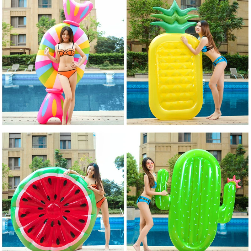 

Inflatable Swimming Ring Giant Rainbow Pizza Banana Pool Lounge Adult Pool Float Mattres Raft Swimming Water Pool Ring Toys