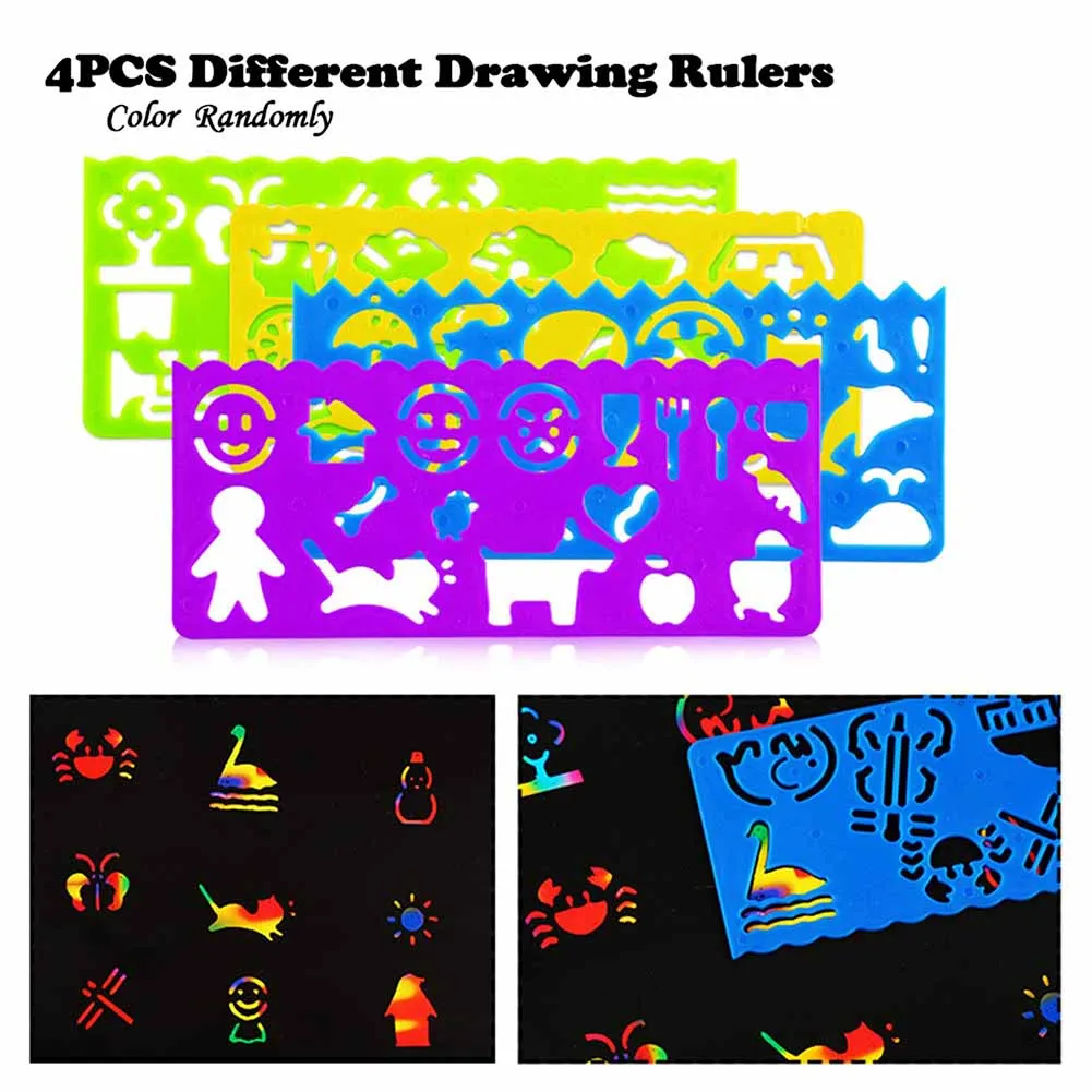 Детская бумага для рисования царапин 50 листов радужная искусство и ремесла детей