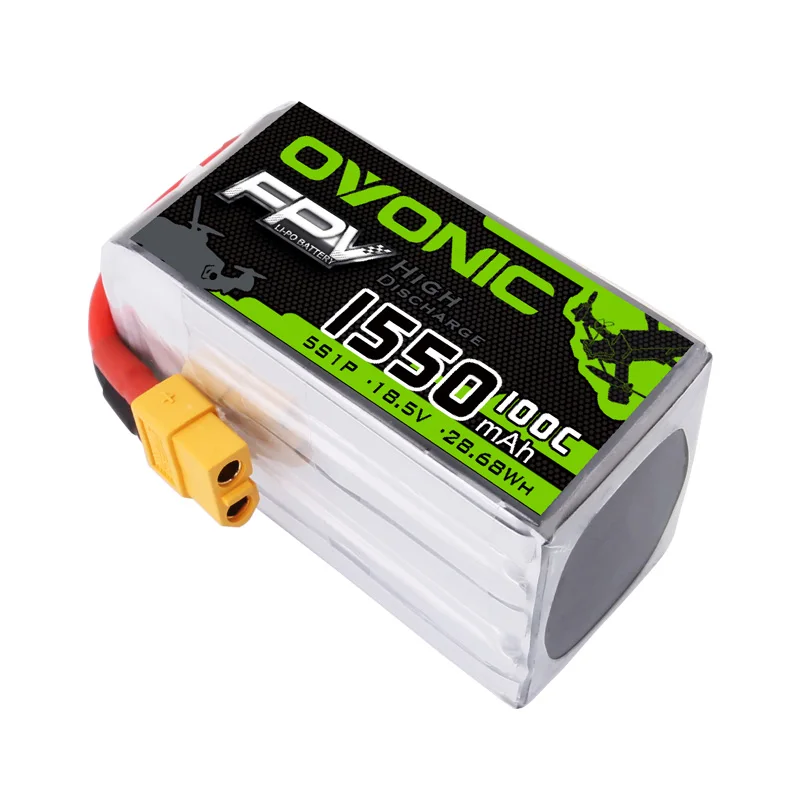 Литий-полимерный аккумулятор Ovonic 1000/1300/1550 мАч 100C 5-6S1P с разъемом xt60для крошечных