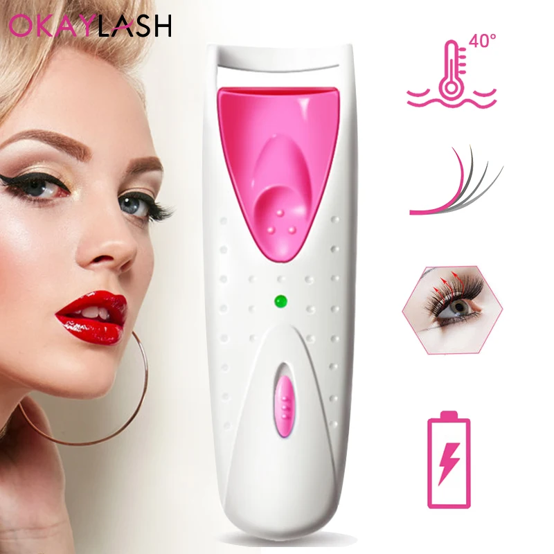 

OKAYLASH Electric Heated Eyelash Perming Curler Newest Professional Battery Powered Lash Clip Cilia Curling Makeup Tools
