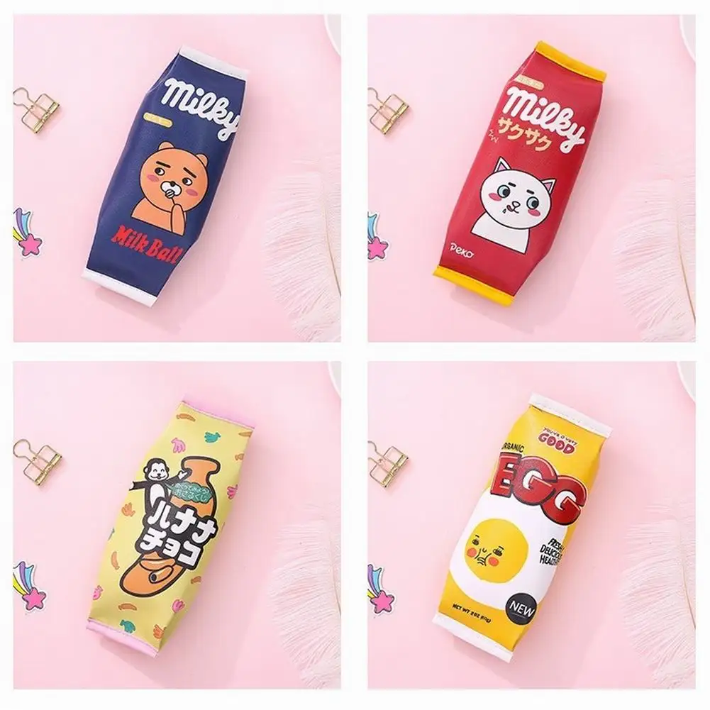 Корейская версия креативной сумки для карандашей с закусками простой чехол