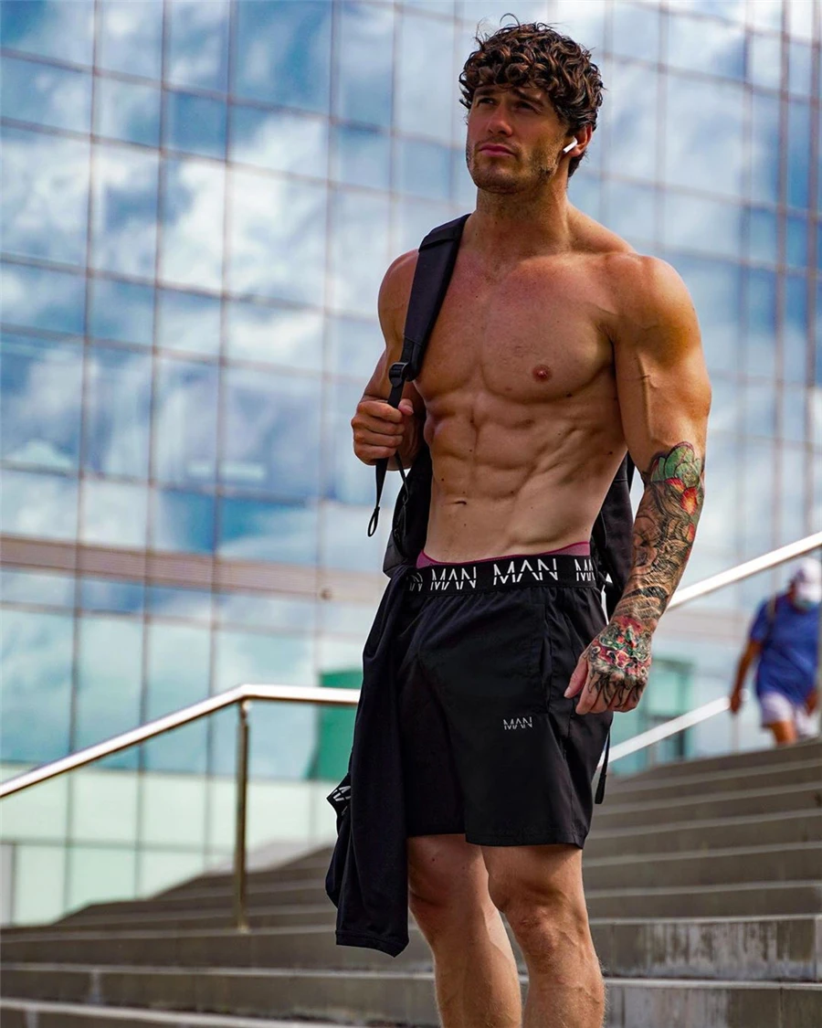 

shorts 2021 Summer New men Sports Fitness Shorts Men's Quick-drying elastic Training Running Casual Man Outdoor Five-Point Pants