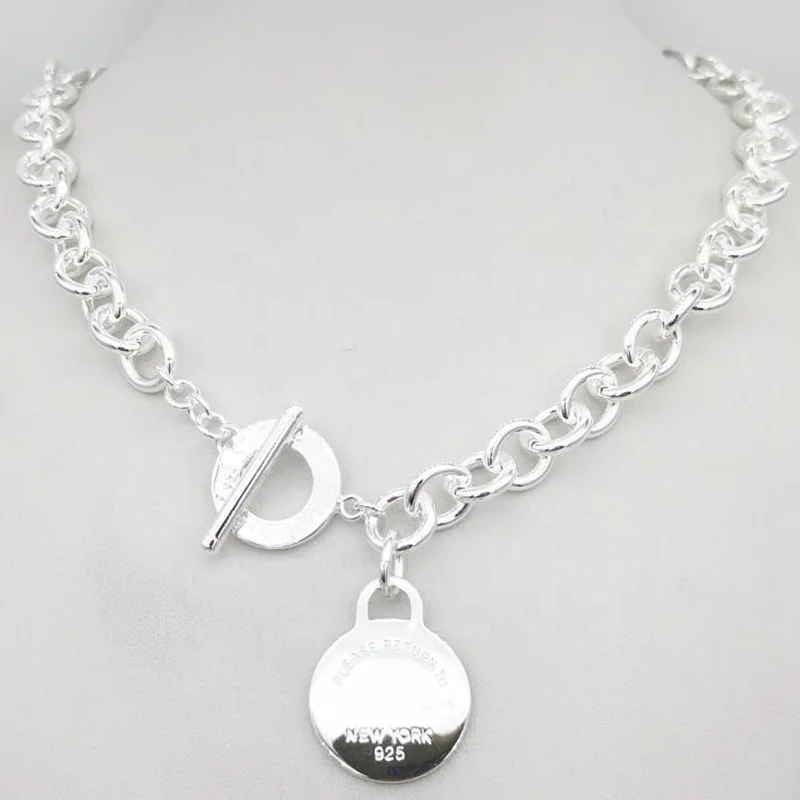 

Design Women's silver TF Style Necklace Pendant Chain Necklace S925 Sterling Silver Key heart love egg brand Pendant Charm Neckl