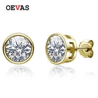 oevas real 0 5 carat moissanite stud earrings for women top quality 100 925 sterling silver sparkling engagement party jewelry