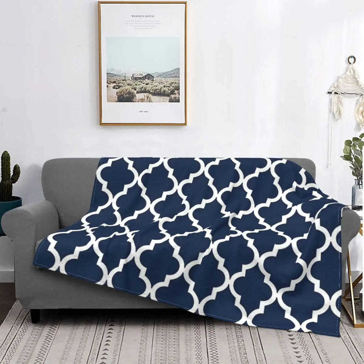 

Manta de diseño de Quatrefoil marroquí, colcha a cuadros para cama, sofá, manta de bebé, manta de Picnic, colchas de verano