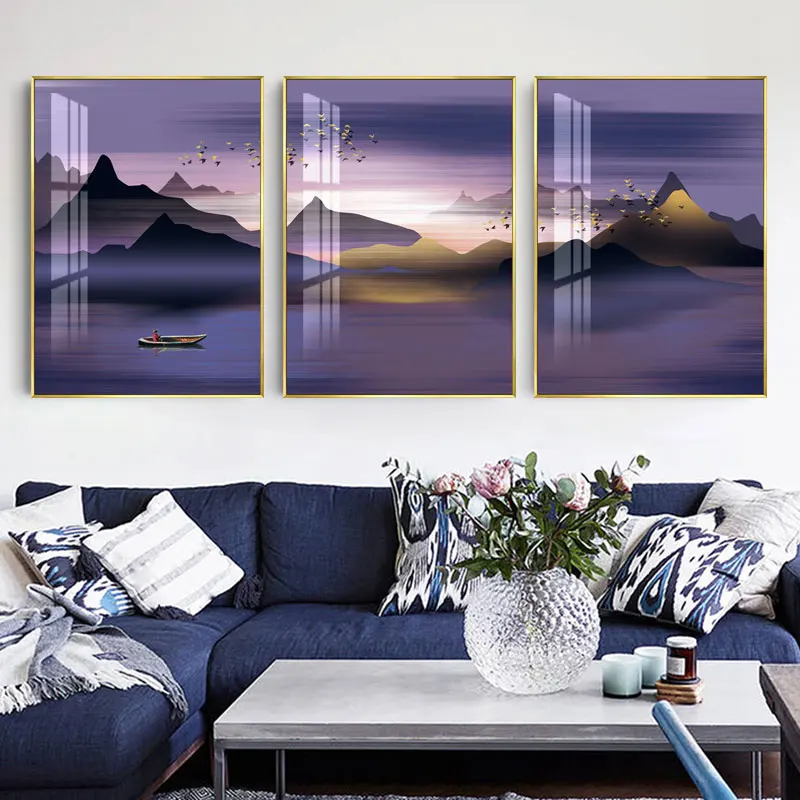 

Modern Minimalist Abstract Scenery Poster Nordic Home Decor Canvas Painting Wall Art Print Landscape Picture for Bedroom Dcor