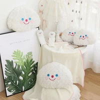 cute smiley cloud car plush headrest with accessories neck pillow blanket air conditioning clouds smiling face
