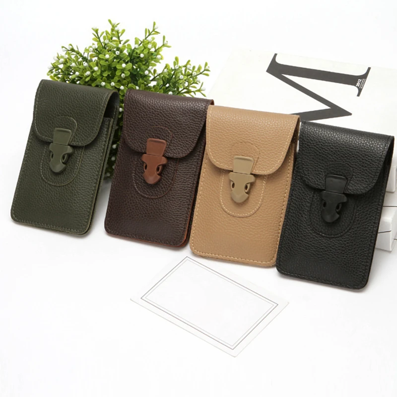 

Men Cellphone Loop Holster Case Belt Waist Bag Props PU Leather Purse Phone Wallet Cell Phone Bag Belt Bag Protection Case