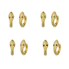 BOAKO 925 стерлингового серебра серьги-кольца для женщин простой: золото, серебро цвет круглые серьги в виде змеи круг серьги ювелирные изделия
