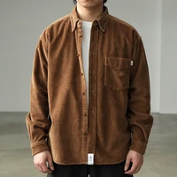 thick corduroy button up shirt winter shirt jacket mens japanese retro loose shoulders wear mens clothing korean clothes