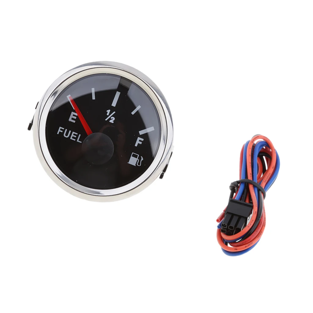 2 inch 52mm Marine Dash Mounted Fuel Lever Gauge - E-1/2-F Indicating Range (0 to 190ohm) | Boat Accessories