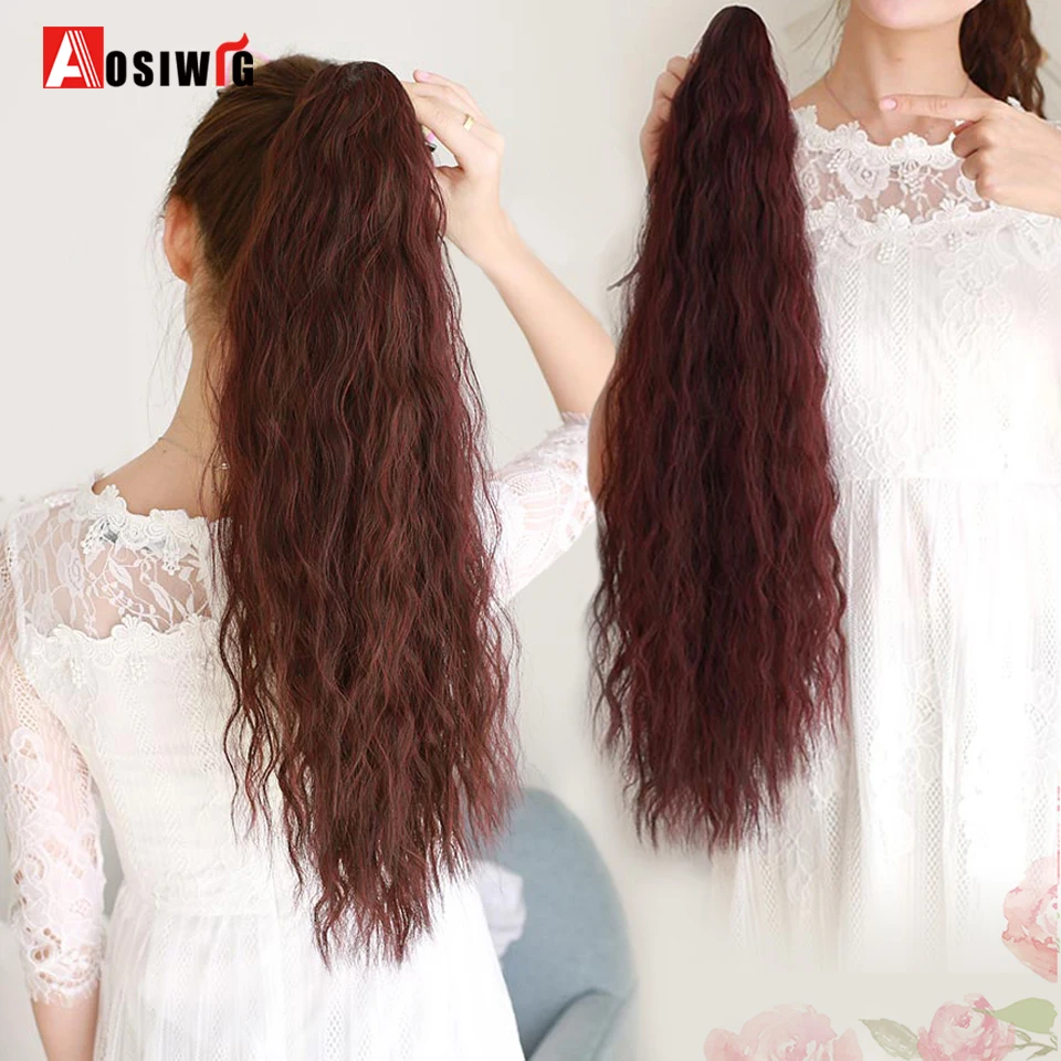 AOSIWIG двухслойная длина кудрявых когтей зажим для конского хвоста наращивание