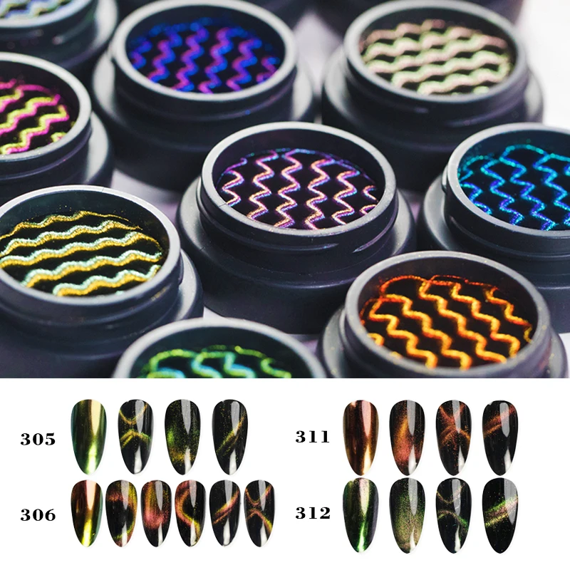 

1 коробка 3D "кошачий глаз", лазерные блестящие блески для ногтей, пылевые украшения для ногтевого дизайна, блеск, Хромовый пигмент, «сделай са...