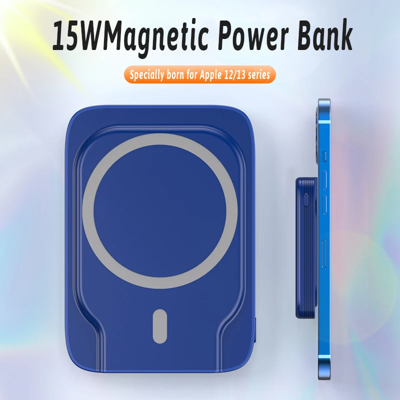 

NEW Portable Mobile Phone Charger Magnetic Wireless Power Bank For Iphone 13 12 13Pro 12Pro Max Mini 5000mAh External Battery