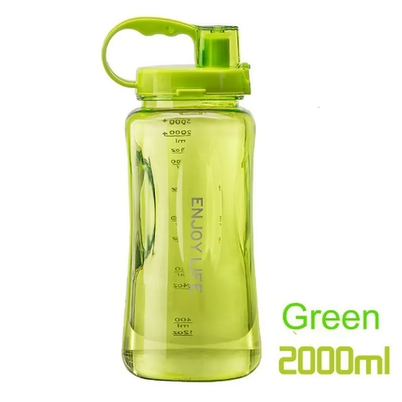 Вместительная Спортивная соломенная бутылка для воды 4 конфетных цвета 1 л/2 л 2000