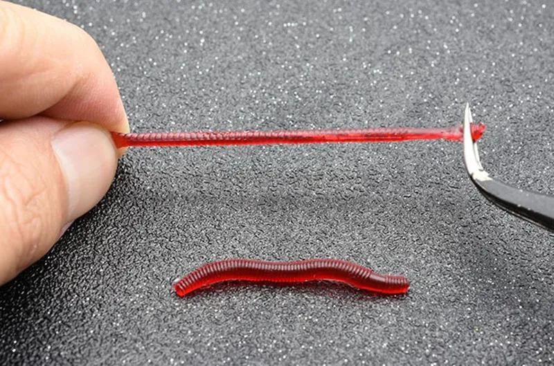 50 шт./лот Мягкая приманка для рыбалки имитация дождевого червя красные черви