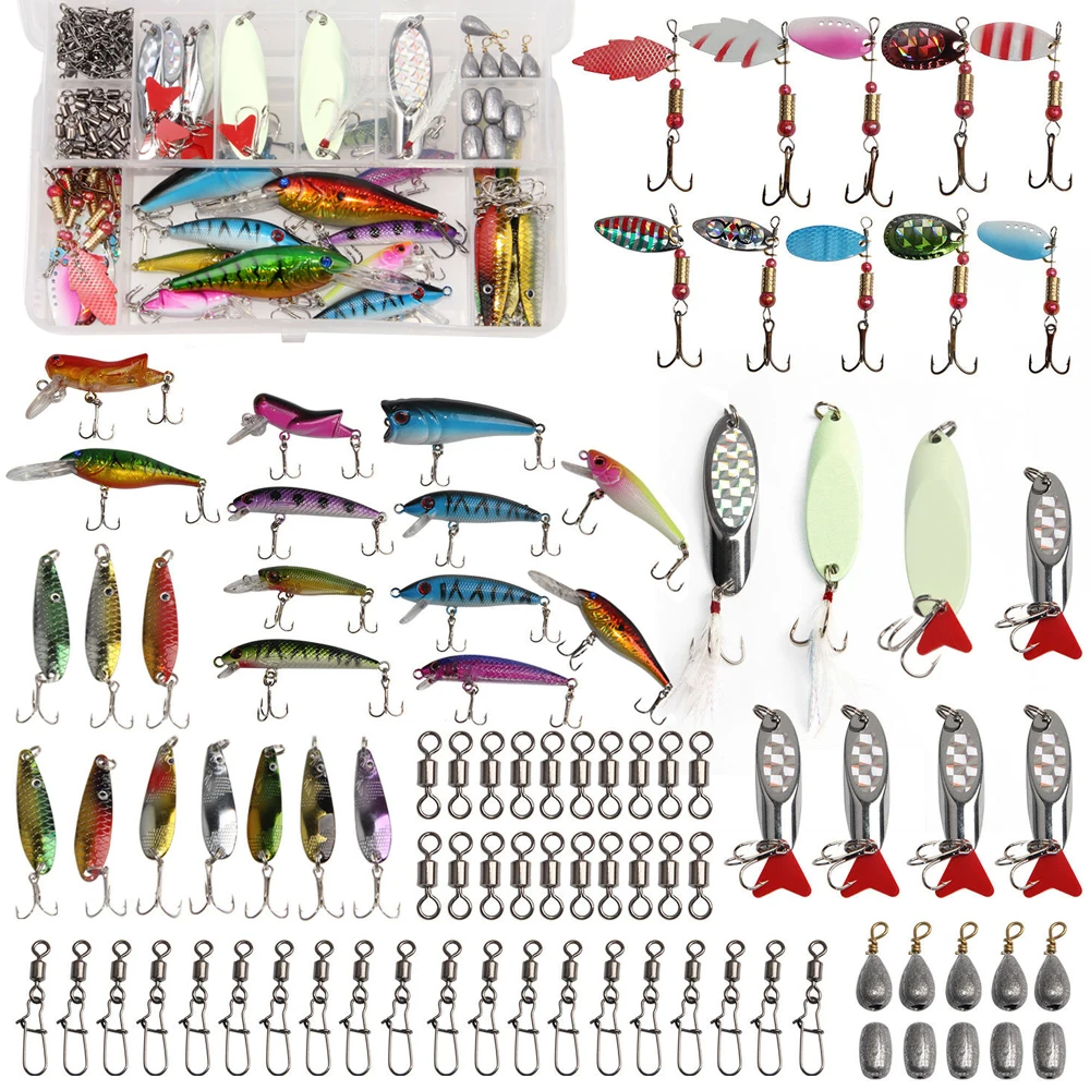 Набор рыболовных приманок 90 шт./коркоркор. с Вертлюгами грузилами ложкой блесной