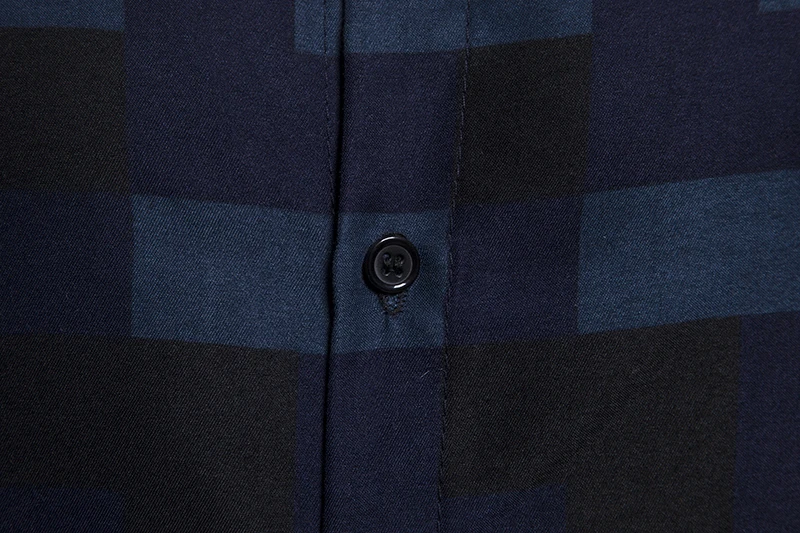 Мужская деловая рубашка Camisa Xadrez в клетку на пуговицах приталенная с длинными