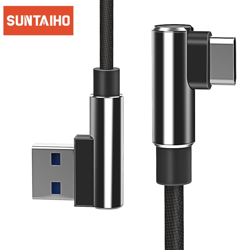 

Suntaiho USB Type C Cable 90 Degree elbow Nylon Braided 1M/2M/3M Fast Charging Data Cable for Samsung s10 s9 Huawei Xiaomi USB C