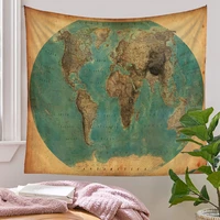 vintage european wall tapestry world map boho home decor wall carpet art tapestry psychedelic mandala indie dorm room decoration