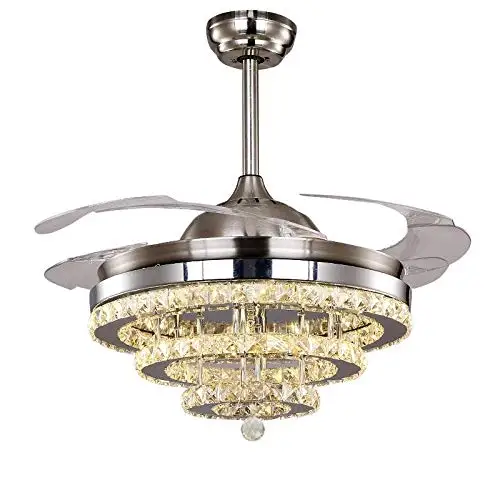 Хрустальный потолочный вентилятор 42 дюйма люстра с дистанционным управлением