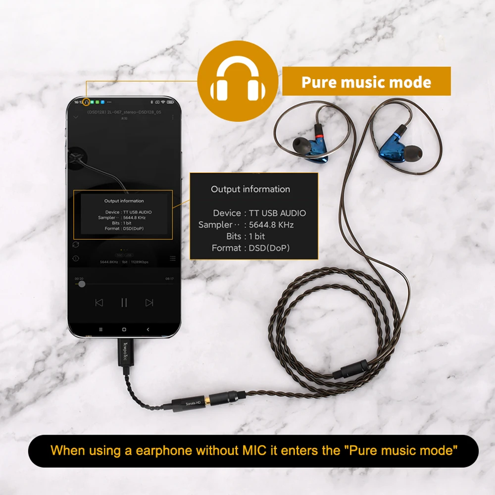 tempotec sonata hd ii es9270 type c to 3 5mm dsd128 headphone amplifier usb dac for android phone window10 mac free global shipping