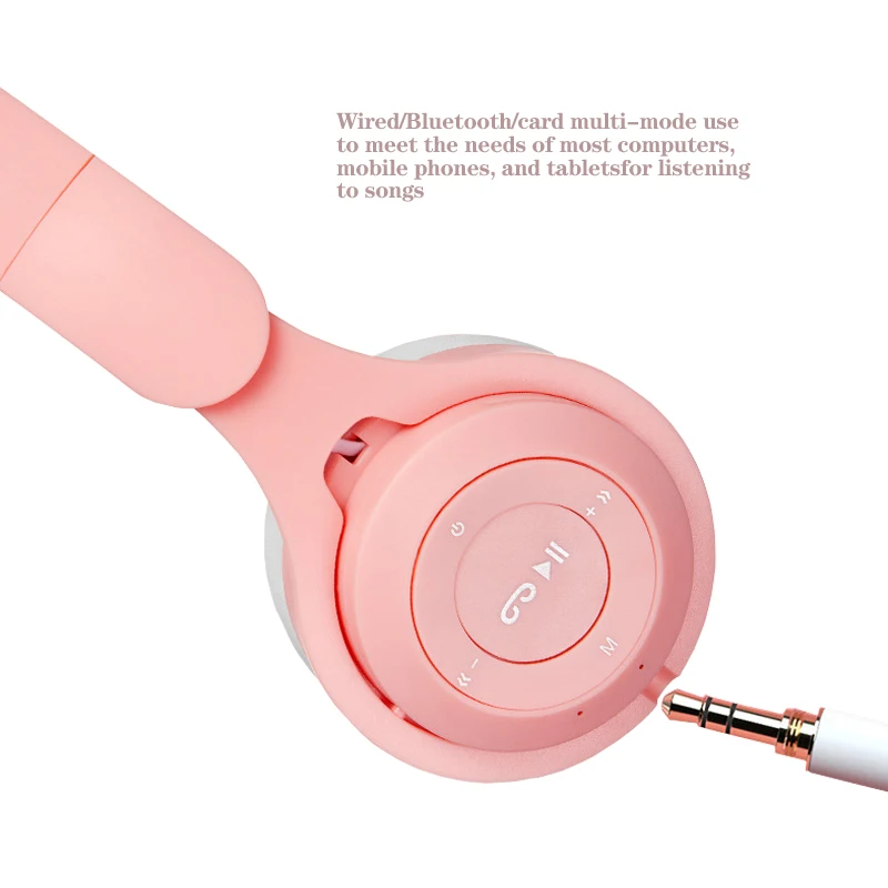 Беспроводные Bluetooth-наушники складные со светодиодной подсветильник кой и