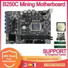 Материнская плата B250C для майнинга BTC, 12 * PCIE в разъем для графической карты USB3.0, LGA1151, поддерживает DDR4, DIMM RAM, компьютерная материнская плата