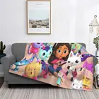 Одеяло для кукольного домика Gabbys, покрывало для кровати в клетку, покрывало для дивана, одеяло с утяжелением, 216