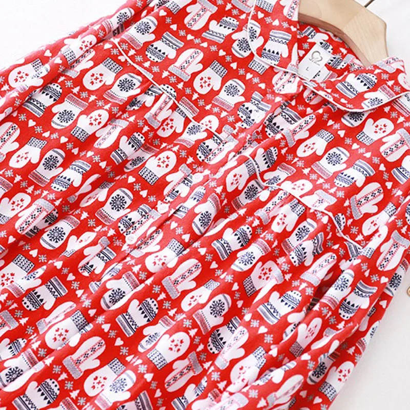 

Plus Size New Winter Long Sleepdress Women Sleepwear 100% Cotton Fashion Cute Cartoon Long Nightgowns Women Nightdress