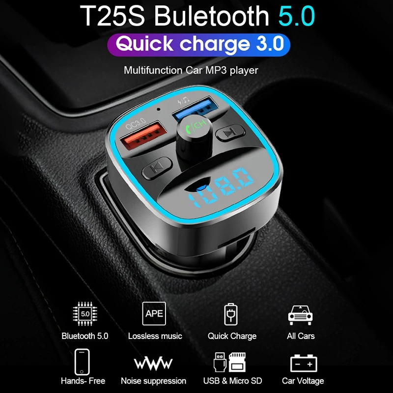 Bluetooth fm-передатчик для автомобиля беспроводной fm-радио передатчик автомобильный