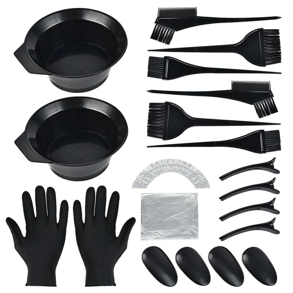 20 шт./компл. краска для волос набор смешивания цветов миска расческа кисти