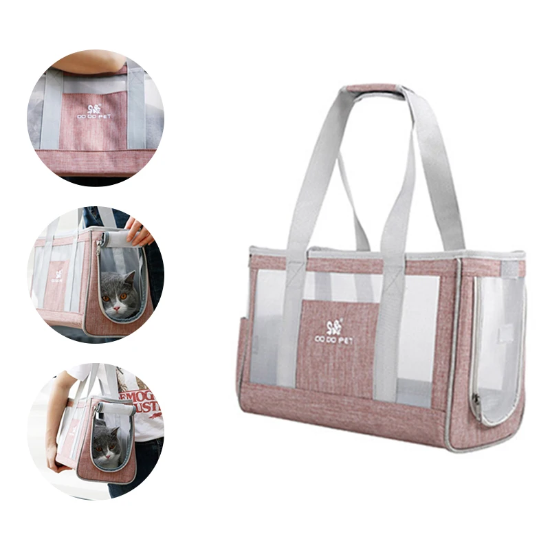 

Cat Dog Carriers Mesh Breathable Pets Carrier Handbag Foldable Shoulder Pet Bags Portable Outdoor Puppy Kitten Backpack