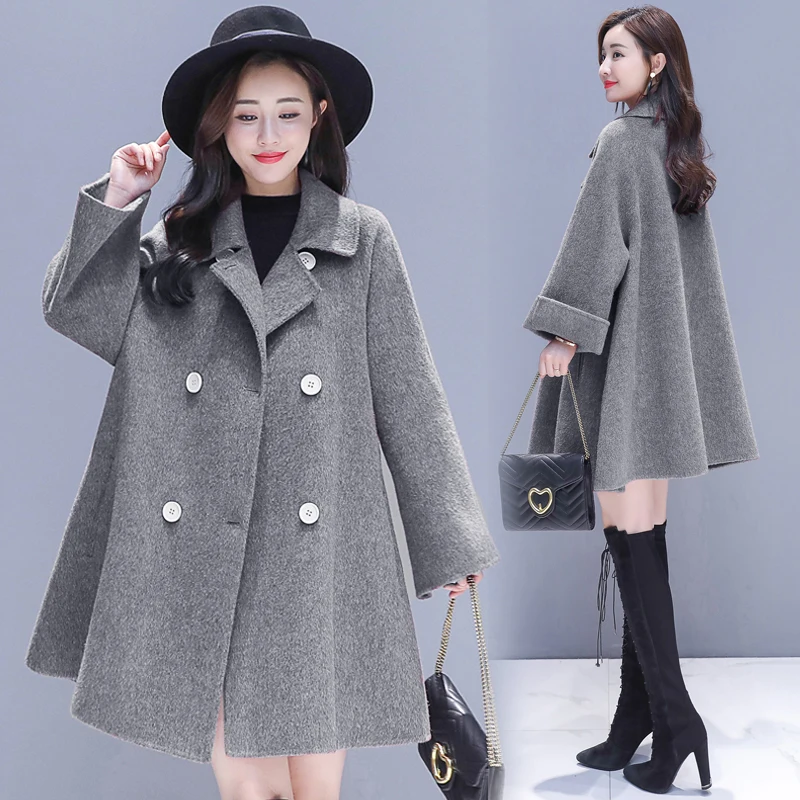 Women Autumn Winter Woolen Cloak Coat Cashmere | Женская одежда