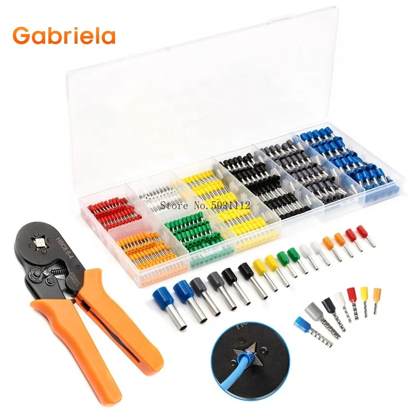 Обжимные наконечники для шнура 800 шт. обжимные клеммы изолированный соединитель